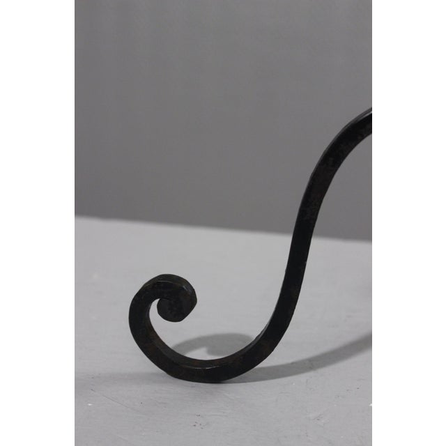 Black French Wrought Iron Gueridon Column Table by Gilbert Poillerat, 1930s For Sale - Image 8 of 17