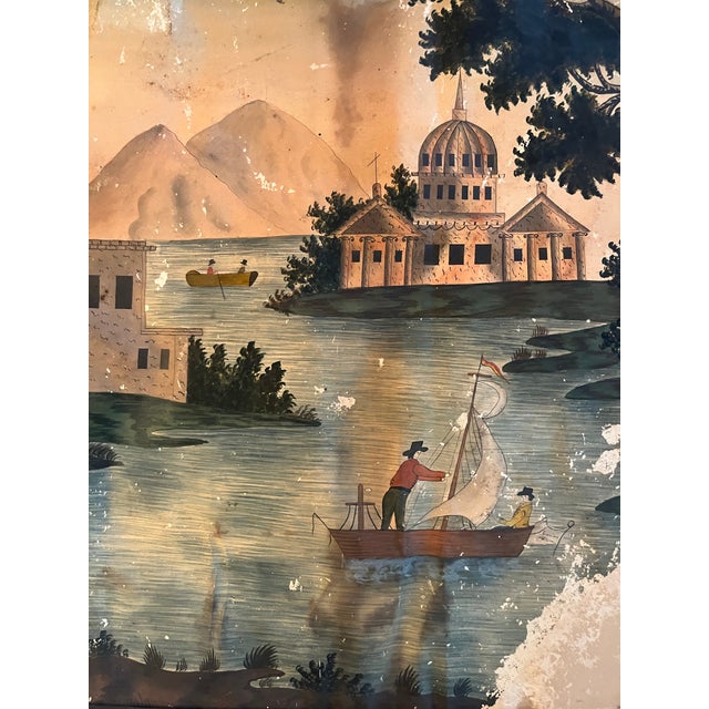 19th Century Gouache on Paper Painting of Italian Architecture $ People by a River For Sale In Philadelphia - Image 6 of 10
