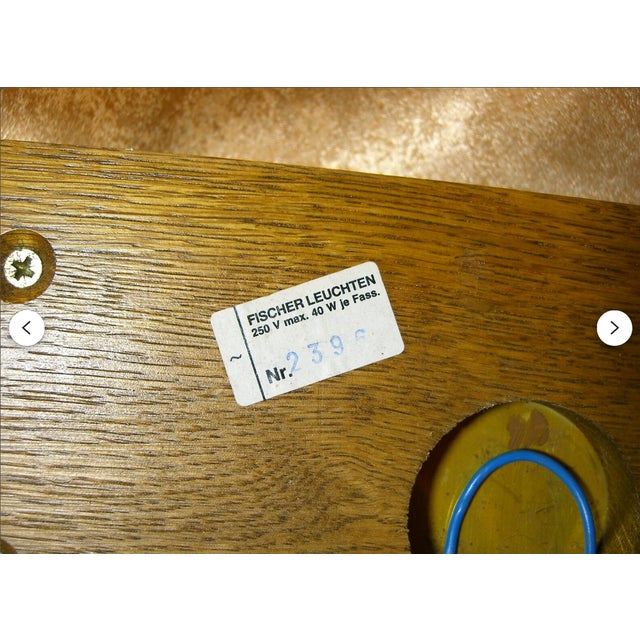 Mid-Century Modern Mid-Century Modern Art Deco Brass, Wood and Glass Sconces from Fischer Leuchten, 1970s, Set of 2 For Sale - Image 3 of 11