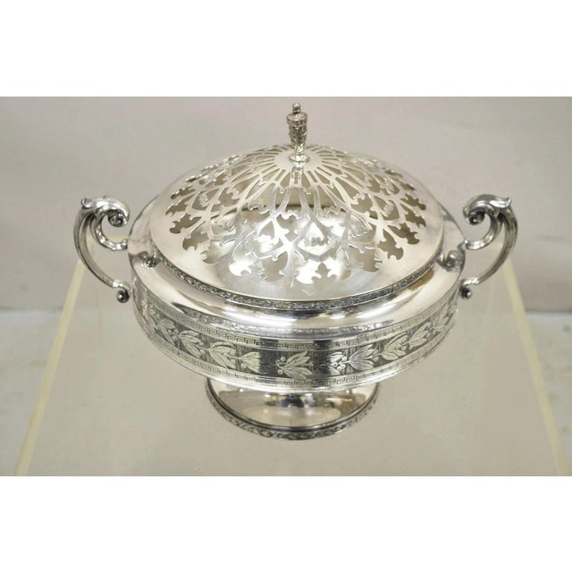 Antique Wallace Bros & Co. Victorian Silver Plated Reticulated Lid Butter Dish. Item features original hallmark, quality...