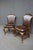 Queen Anne Pair of Theodore Alexander Leather Upholstered Cherry Side Chairs For Sale - Image 3 of 15