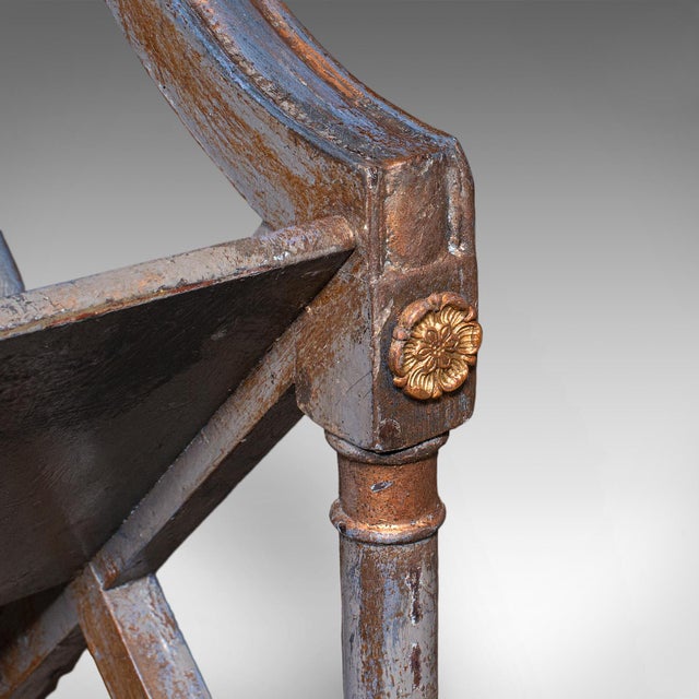 Antique Georgian Revival Book Trough, English, Painted, Library Stand, Edwardian For Sale - Image 11 of 12