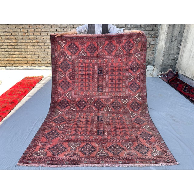 Rust Parda Hand-Knotted Wool Rug - 7'7" X 5'4" For Sale - Image 4 of 12