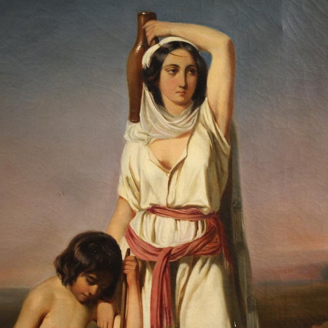 Hagar and Ishmael, 1860, Oil on Canvas, Framed For Sale - Image 4 of 15