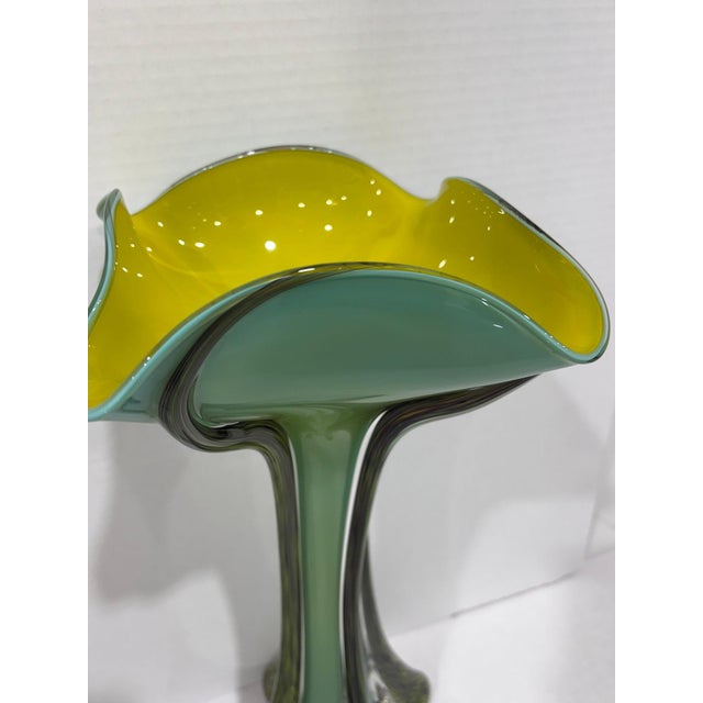 Gorgeous Green Vase Signed by Ed Branson For Sale - Image 4 of 6