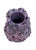 2000 - 2009 Vintage Italian Hand-Sculpted Floral Ceramic Vase - Purple Glazed Encrusted Blossom Urn For Sale - Image 5 of 12