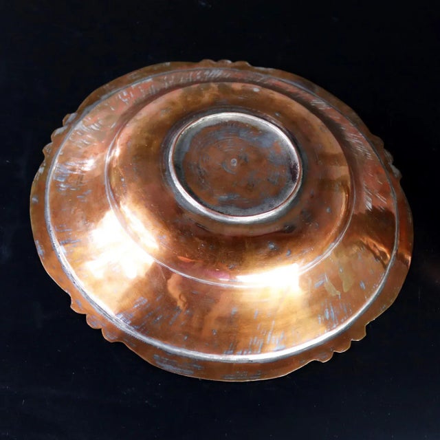 Late 19th Century Antique Turkish Ottoman Large Lidded Copper Bowl Hand Forged For Sale - Image 5 of 13