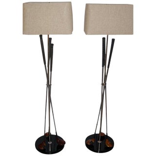 Golf Club Floor Lamps - a Pair For Sale