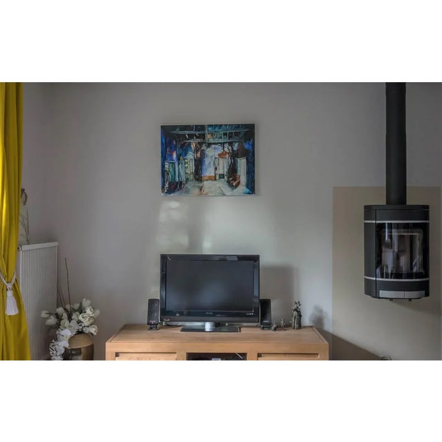 The blue house 2 2018 Oil on canvas on 3D chassis 60 x 80 cm Certificate of the artist, The blue house 2 2018 Oil on...