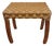 1990s Boho Basket Weave Rattan Footstool Ottoman For Sale