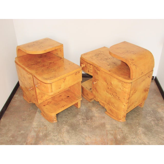 Vintage Art Deco Bedside Tables, 1940s, Set of 2 For Sale - Image 3 of 12