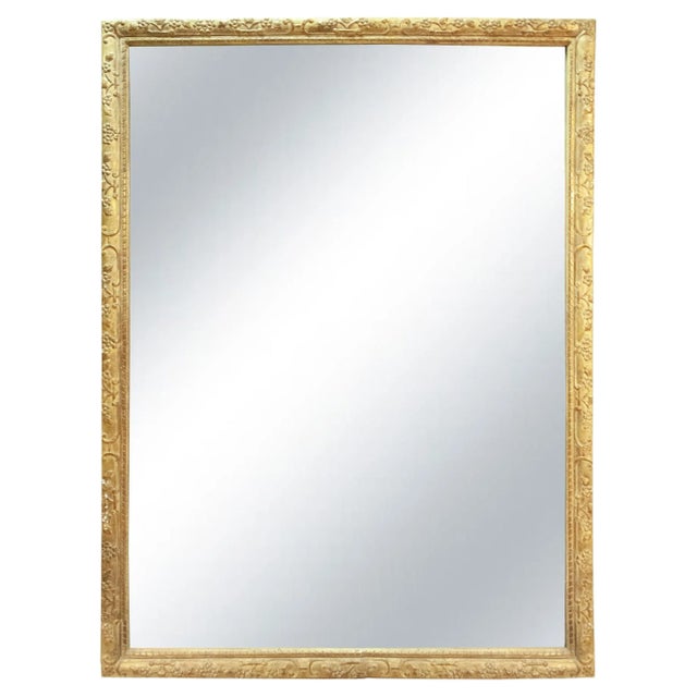 Wood Regency Rectangular Handcrafted Gold Foil Wood Mirror, Spain, 1970s For Sale - Image 7 of 7