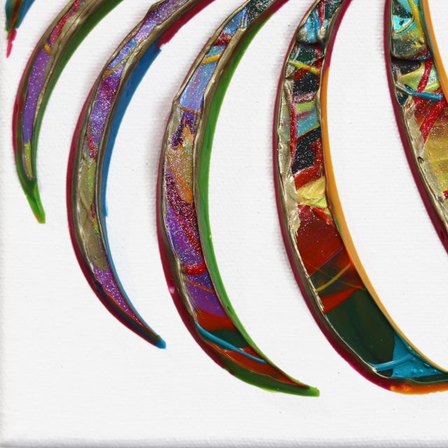 The Center of Life - Minimalist Abstract 3d Textural Colorful Painting Original Artwork by Virginie Schroeder For Sale - Image 4 of 9