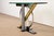 DIA - Design Institute America Kaizo Oto for Design Institute of America Postmodern Sculptural Steel and Brass Glass Top Console Table, 1980s For Sale - Image 4 of 10