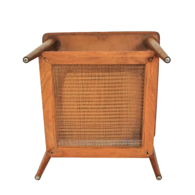 Wood Mid Century Lane Cane and Formica End Table For Sale - Image 7 of 10