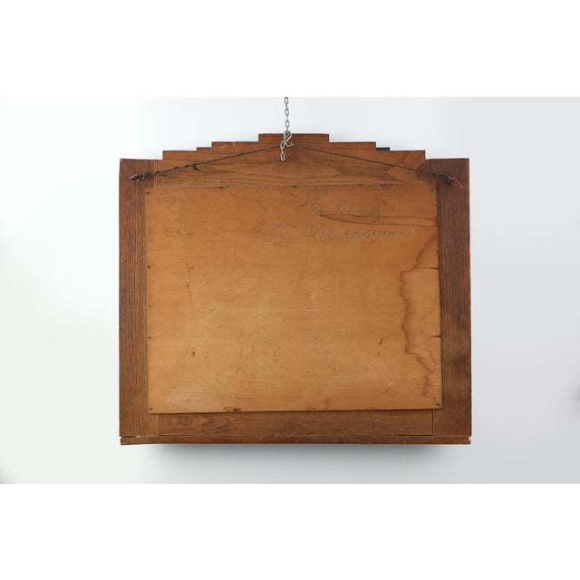 Wood Dutch Amsterdam School Style Oak Mirror, 1890s For Sale - Image 7 of 11