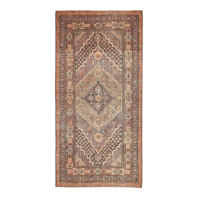 Mid 20th Century Distressed Antique Wool Khotan Rug For Sale