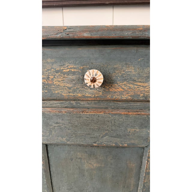 Early 20th Century Blue Painted 2 Door Buffet, With 2 Drawers, Original Paint For Sale In New York - Image 6 of 7