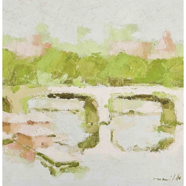 Modern Franco Marzilli, View of Rome, Oil Painting, 1970s For Sale - Image 3 of 5