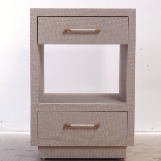 The Interlude Home Taylor Small Bedside Chests offer a refined balance of texture and structure. Wrapped in a soft,...