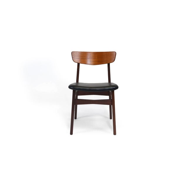 Restored Set of Four Attributed to Schionning & Elgaard for Randers Mid-Century Danish Teak Dining Chairs For Sale - Image 9 of 10