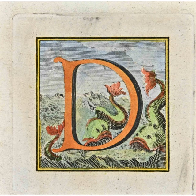 Letter of the Alphabet D from the series "Antiquities of Herculaneum", is an etching on paper realized by Luigi Vanvitelli...