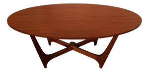 Mid-Century Astro-Inspired Oval Teak Coffee Table