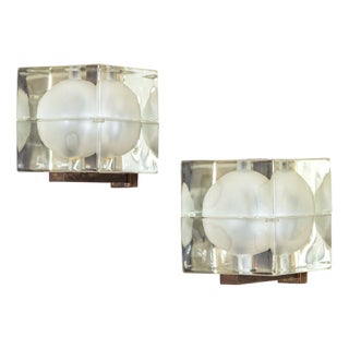 Cubosfera Wall Lamps by Alessandro Mendini for Fidenza Vetraria, 1968, Set of 2 For Sale
