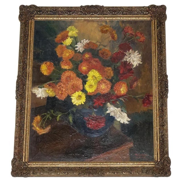 Russel White, Still Life with Floral Bouquet, 1953, Painting, Framed For Sale - Image 12 of 12