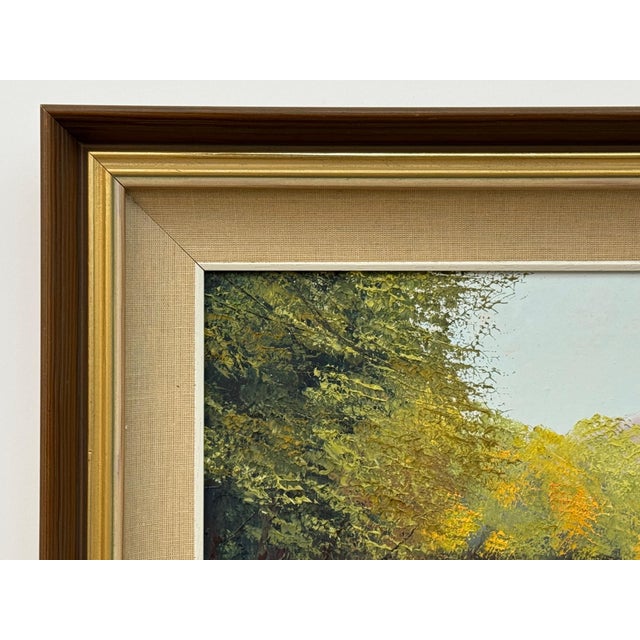 Sunlit Country Path, Lush Greenery, Autumn Tones, Serene Countryside Landscape 1991 For Sale - Image 17 of 18