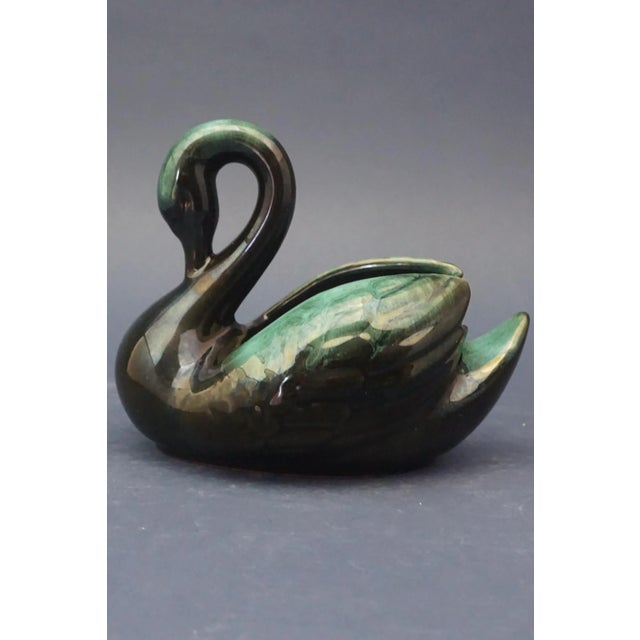 20th Century Ceramic Swan with a Metallic Luster by Gerard Danton of Aubusson, France For Sale - Image 5 of 18