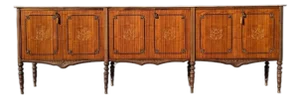 Antique Italian Louis XVI-Style Marble-Top Marquetry Sideboard