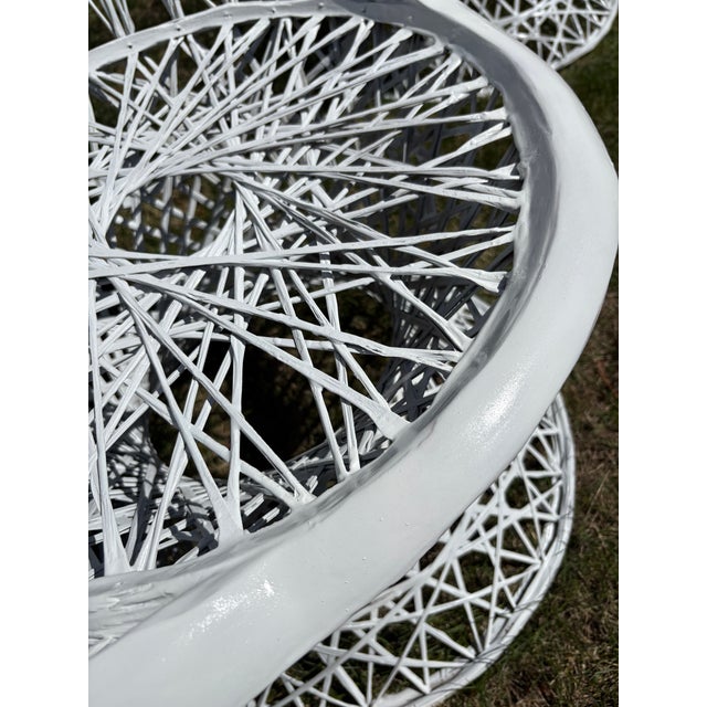 1970s Vintage Russel Woodward Spun Fiberglass Outdoor Peacock Chairs- A Pair For Sale - Image 12 of 12