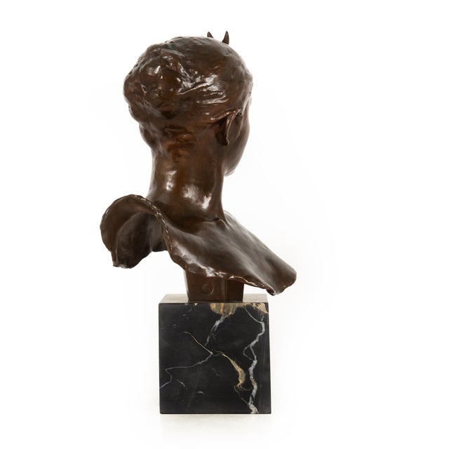 JEAN-JOSEPH-ALEXANDRE FALGUIÈRE French, 1831-1900 "Bust of Diana the Huntress" (1882) Patinated bronze over Nero Portero...