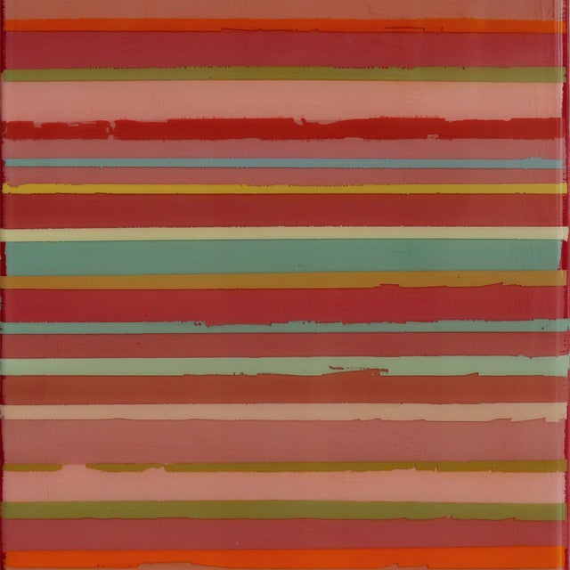 Wood Tall Sunspot 65 - Original Modern Colorful Striped Resin and Acrylic Abstract Wall Art For Sale - Image 7 of 9