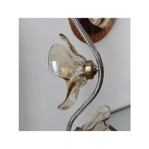 Glass Flower Floor Lamp, 1970s For Sale - Image 7 of 17