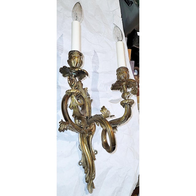Mid 19th Century French Gilt Bronze Rococo Gas Light Sconce For Sale - Image 10 of 13