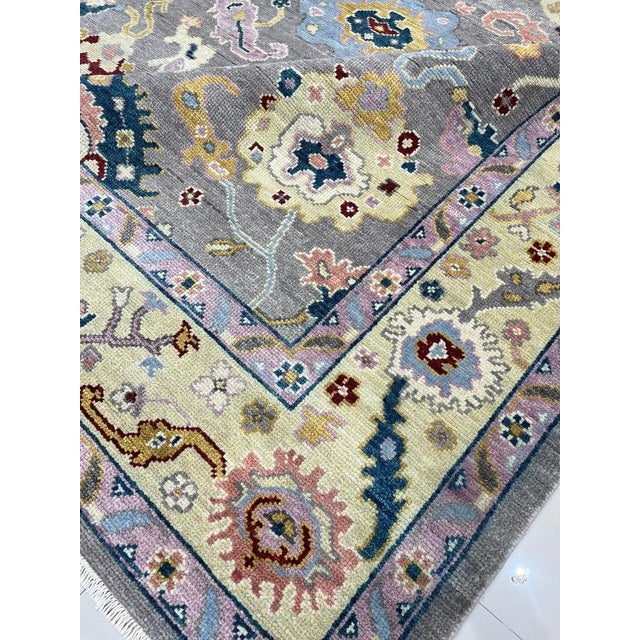 2020s 8x10 Gray Hand-Knotted Wool Botanical Abundance Classic Traditional Carpet Rug For Sale - Image 5 of 6