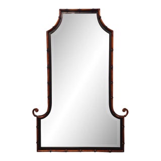 Uttermost Faux Bamboo Pagoda Wall Mirror, Hollywood Regency Chinoiserie For Sale