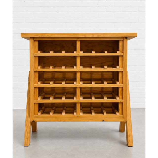 Mid-Century Modern Scandinavian Mid Century Modern Pine Wine Rack C. 1970’s For Sale - Image 3 of 11