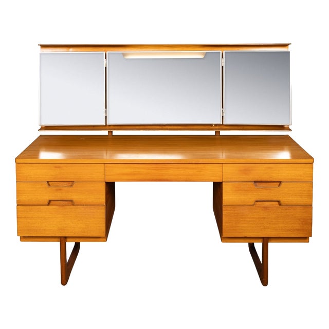 Vintage English Q Dressing Table by Gunther Hoffstead for Uniflex, 1960s For Sale