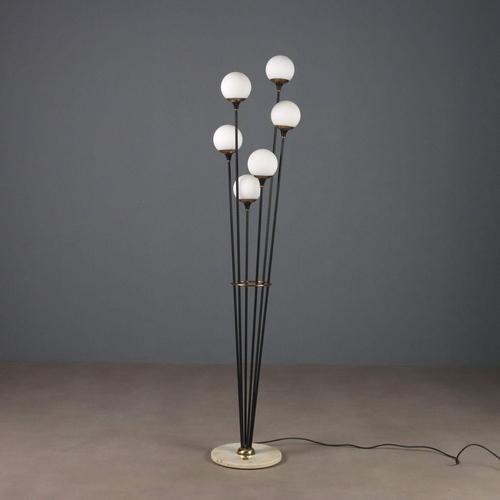 Vintage Floor Lamp in Marble and Brass, 1960s For Sale - Image 6 of 11