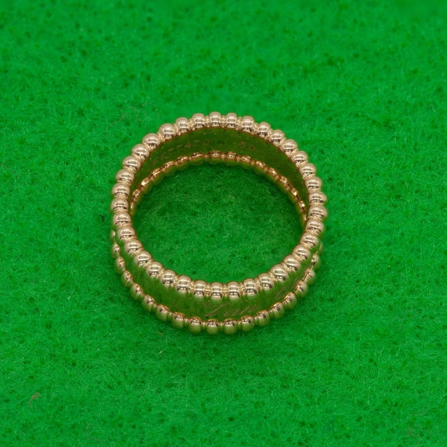 Gold Van Cleef & Arpels Vca 18k Rose Gold Perlée Band Ring Size 5.5 For Sale - Image 8 of 11