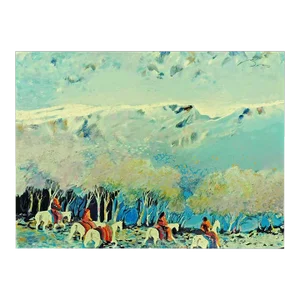 Earl Biss "Rainbow Warriors Wondering Through the Autumn" Unframed