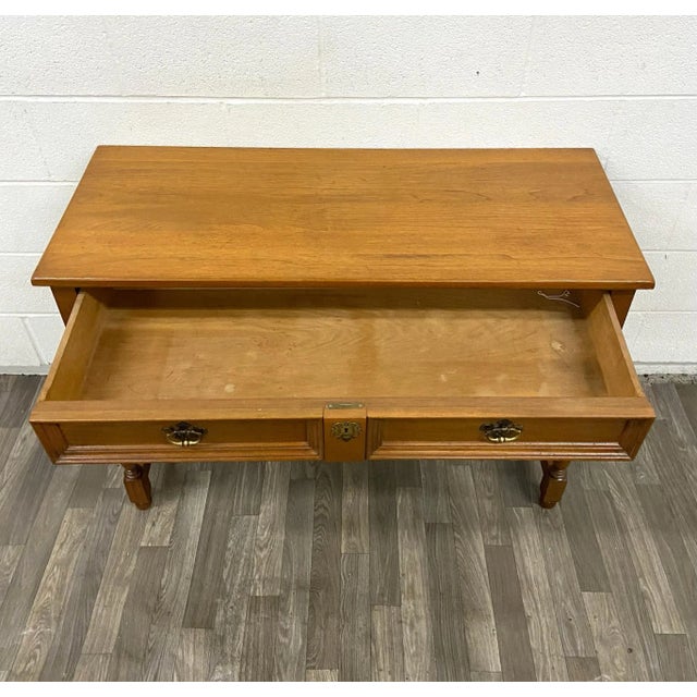 Late 20th Century Vintage Colonial Style Sideboard Buffet Server Hall Table For Sale - Image 5 of 11