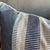 Mid-Century Modern Designer Lumber Pillow in Blue Tan & White Stripe Includes Down Feather Insert For Sale - Image 3 of 6