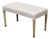 French Art Deco 1930s Bleached Walnut Bench with Brass Feet and Upholstery For Sale