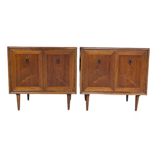 1960s Vintage Pair of Walnut Cabinets For Sale