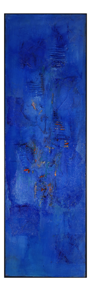 Giuseppe Caiafa, Sentiero Celeste: Abstract Textured Composition, Mixed Media on Canvas, 2025