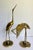 Mid-Century Chinoiserie Brass Crane Figurines on Round Bases - Pair For Sale - Image 10 of 11